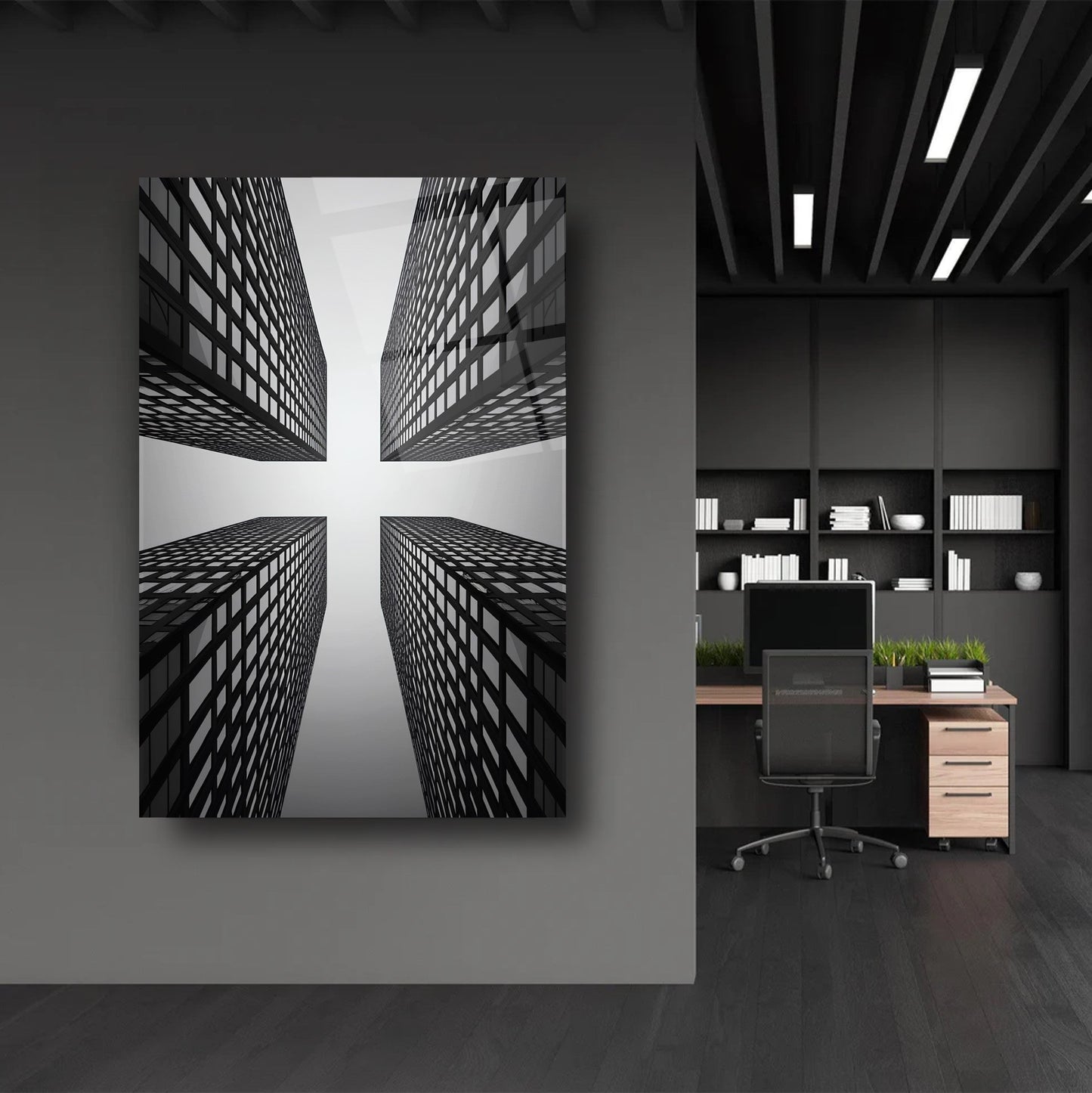 Gökdelen Manzarası Cam Tablo