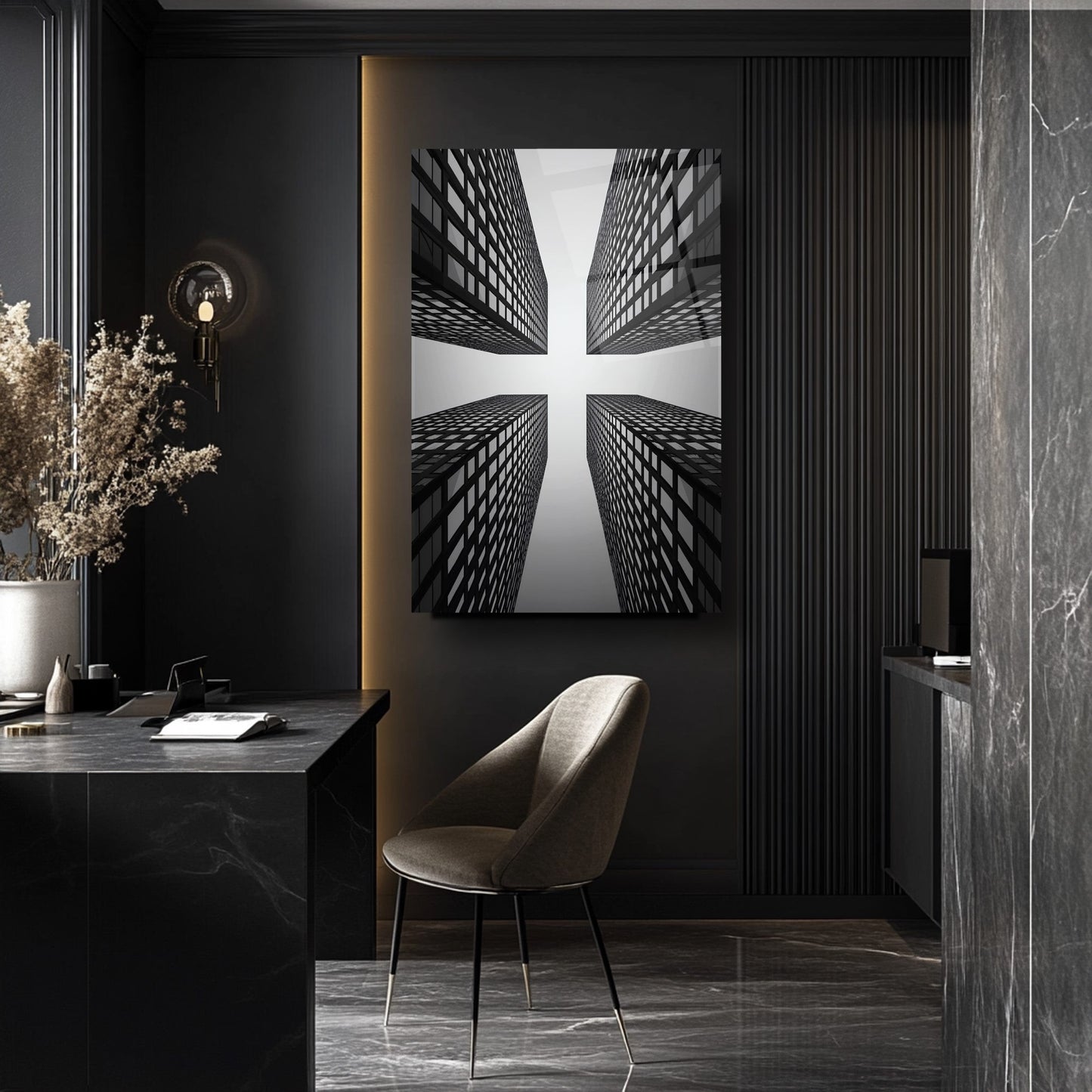 Gökdelen Manzarası Cam Tablo