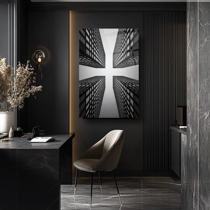 Gökdelen Manzarası Cam Tablo