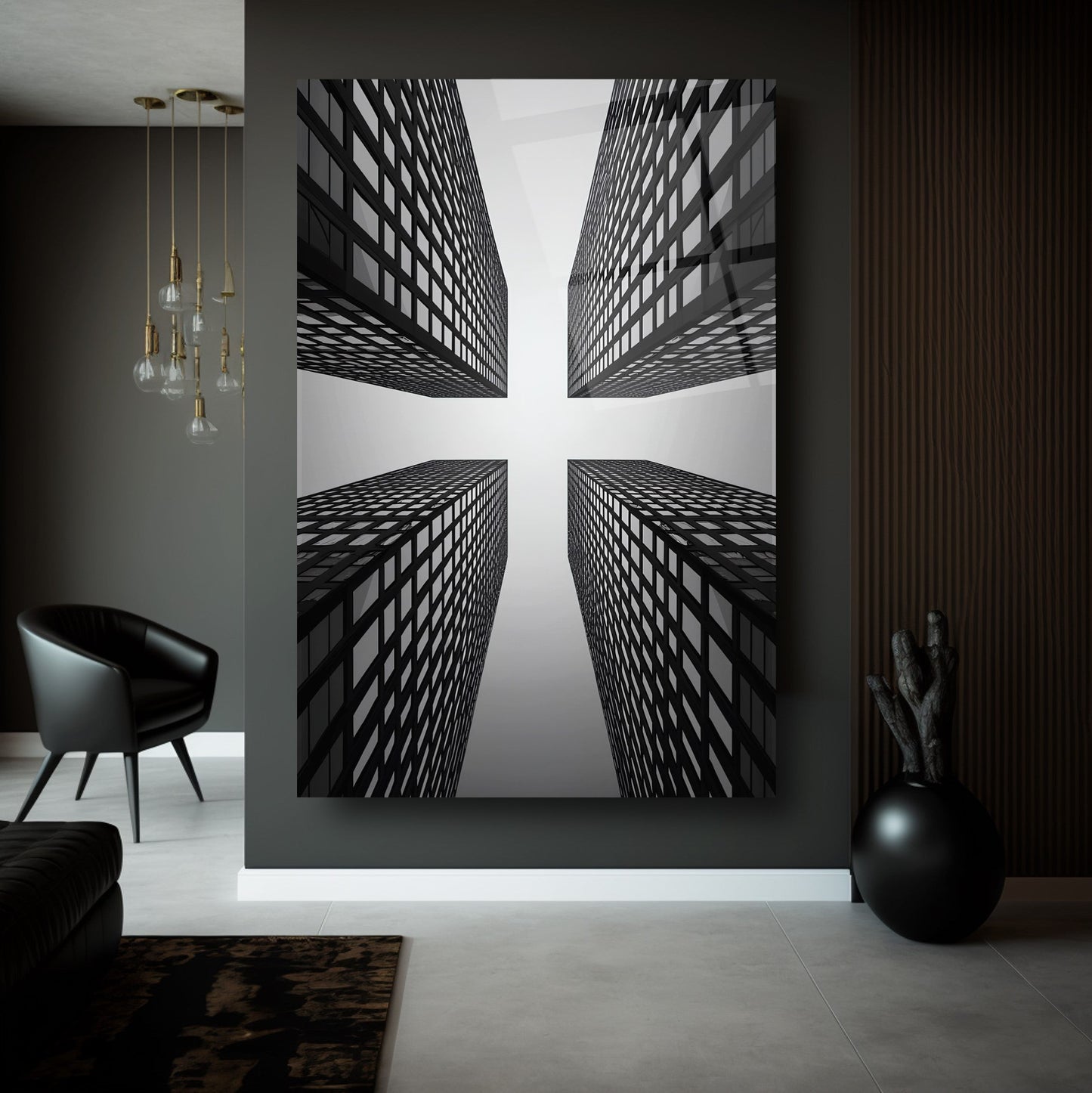 Gökdelen Manzarası Cam Tablo