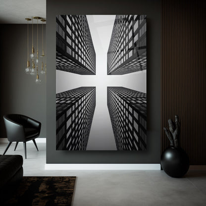 Gökdelen Manzarası Cam Tablo