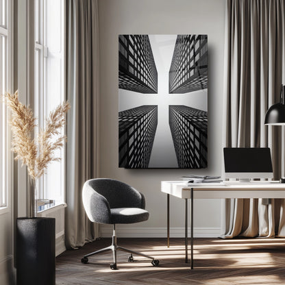 Gökdelen Manzarası Cam Tablo