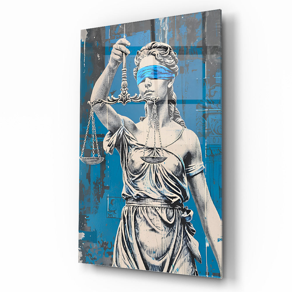 Themis Adalet Heykeli Cam Tablo