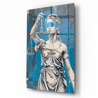Themis Adalet Heykeli Cam Tablo