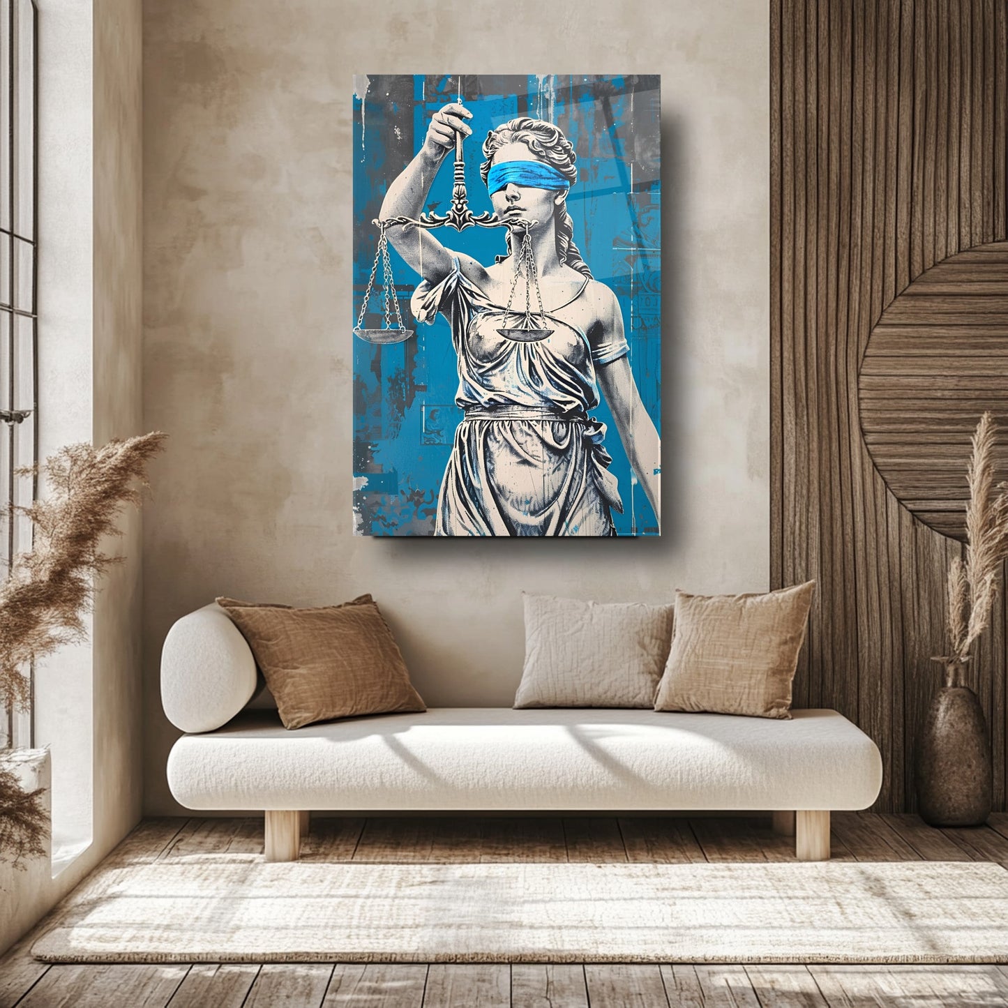 Themis Adalet Heykeli Cam Tablo