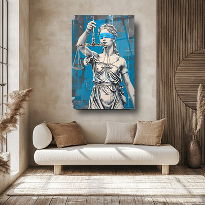 Themis Adalet Heykeli Cam Tablo