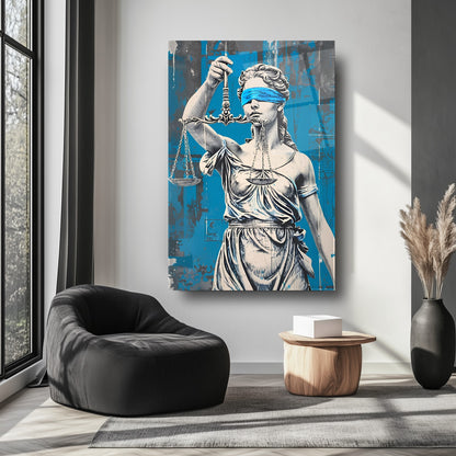 Themis Adalet Heykeli Cam Tablo