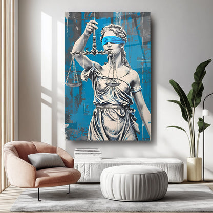 Themis Adalet Heykeli Cam Tablo