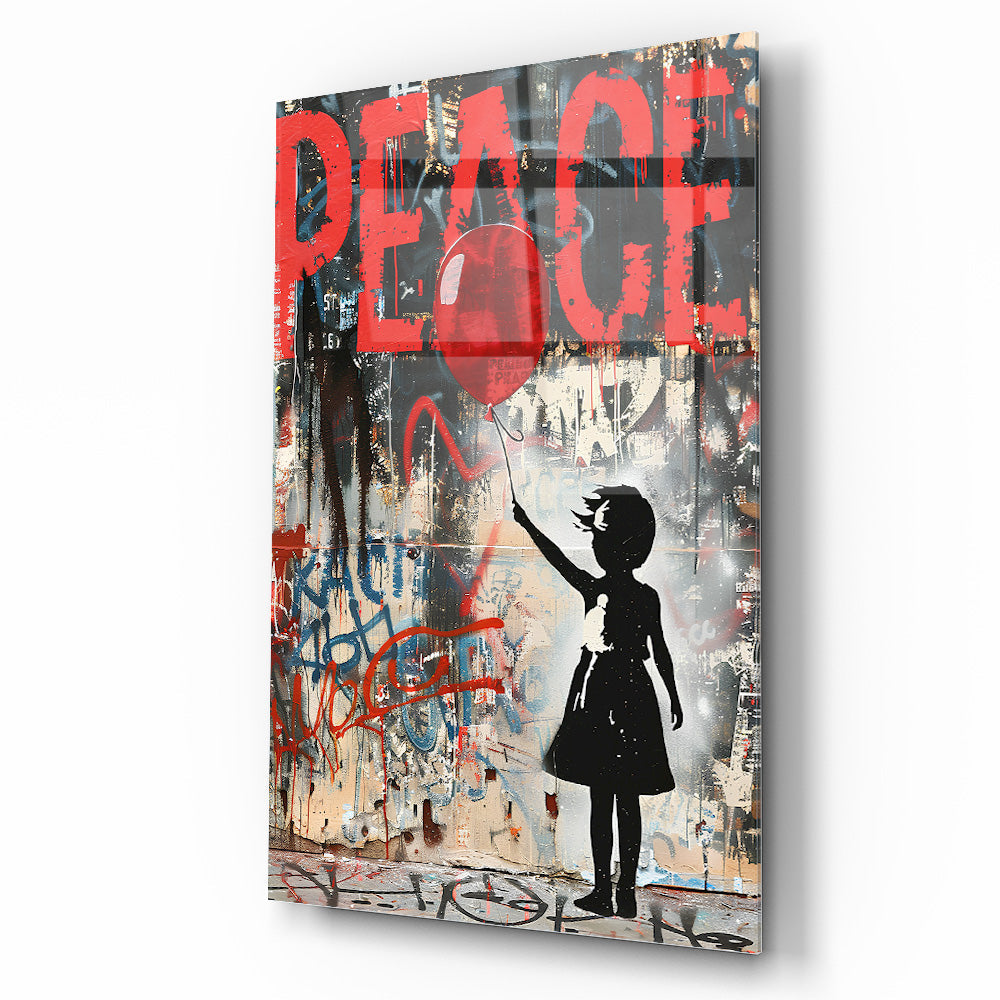 Peace Barış Temalı Cam Tablo