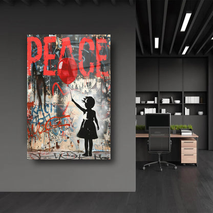 Peace Barış Temalı Cam Tablo