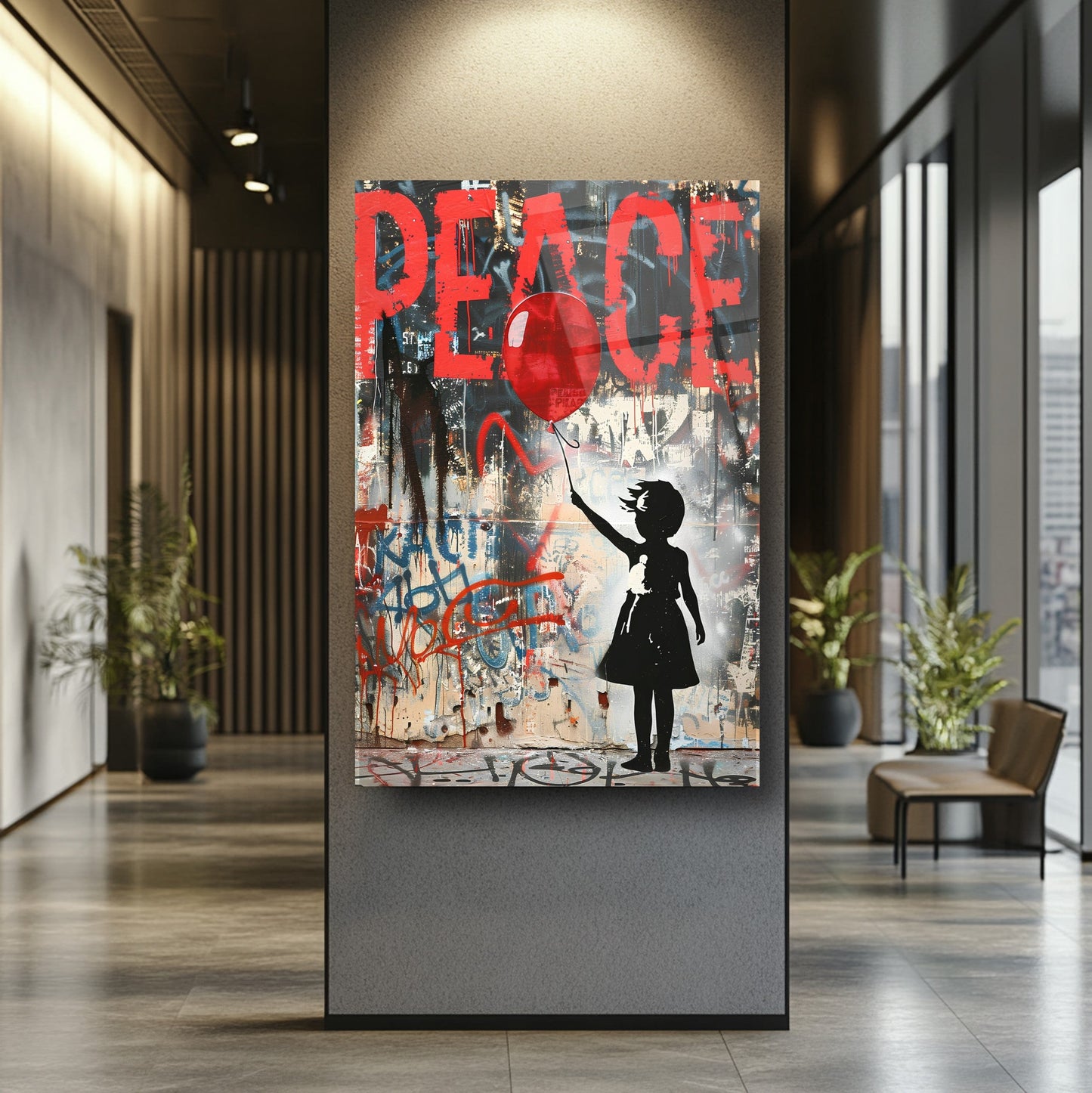 Peace Barış Temalı Cam Tablo