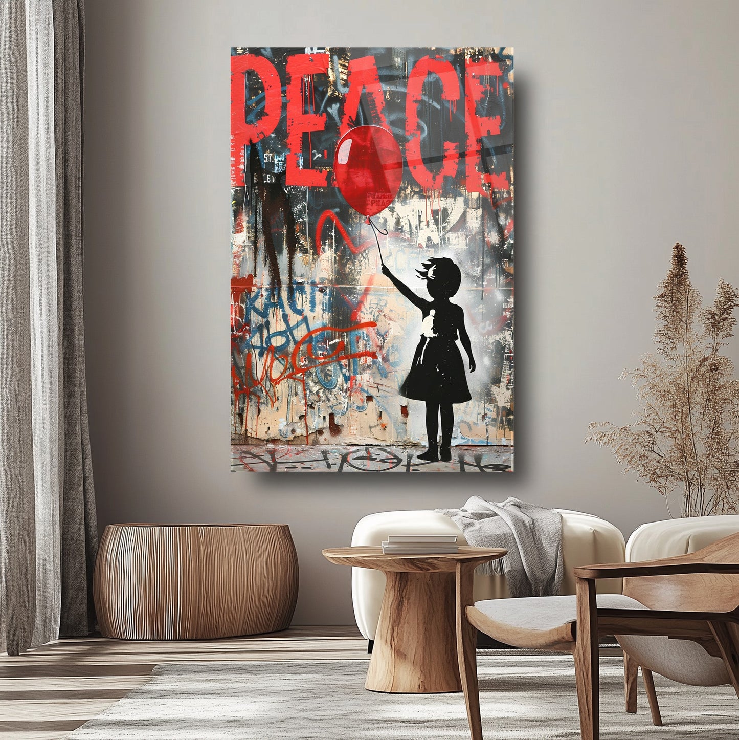 Peace Barış Temalı Cam Tablo