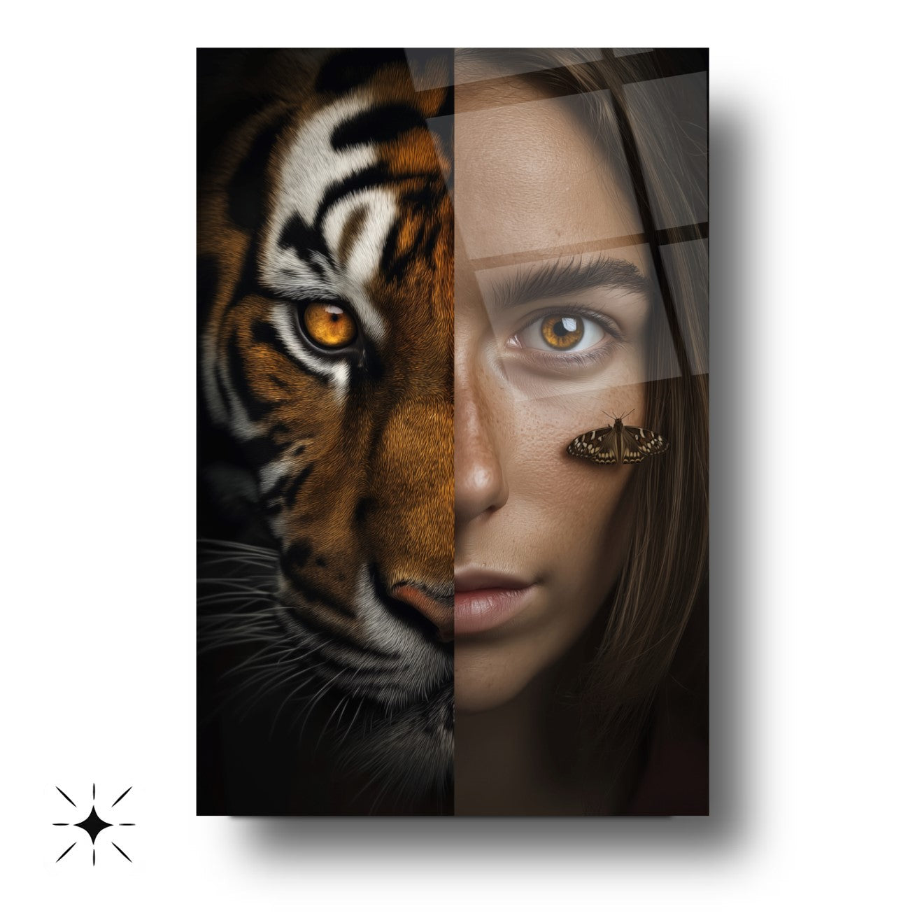 Kız ve Kaplan Cam Tablo