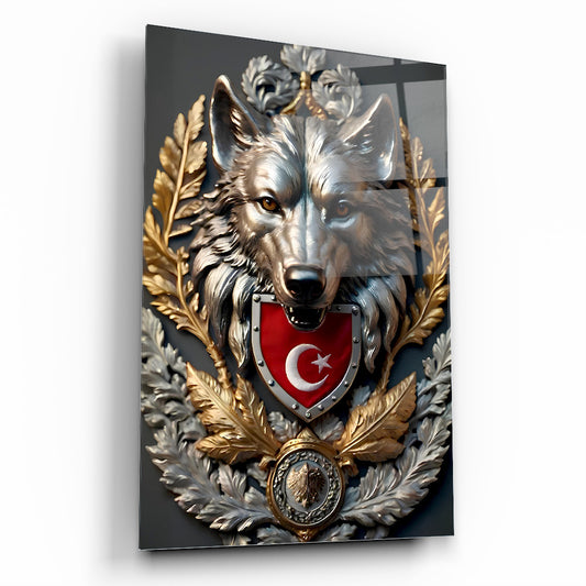 Kurt ve Bayrak Cam Tablo