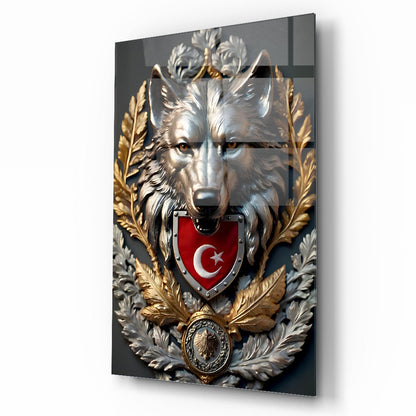 Kurt ve Bayrak Cam Tablo