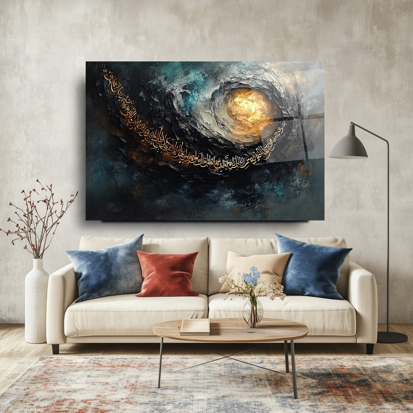 İslami Soyut Sanat Cam Tablo