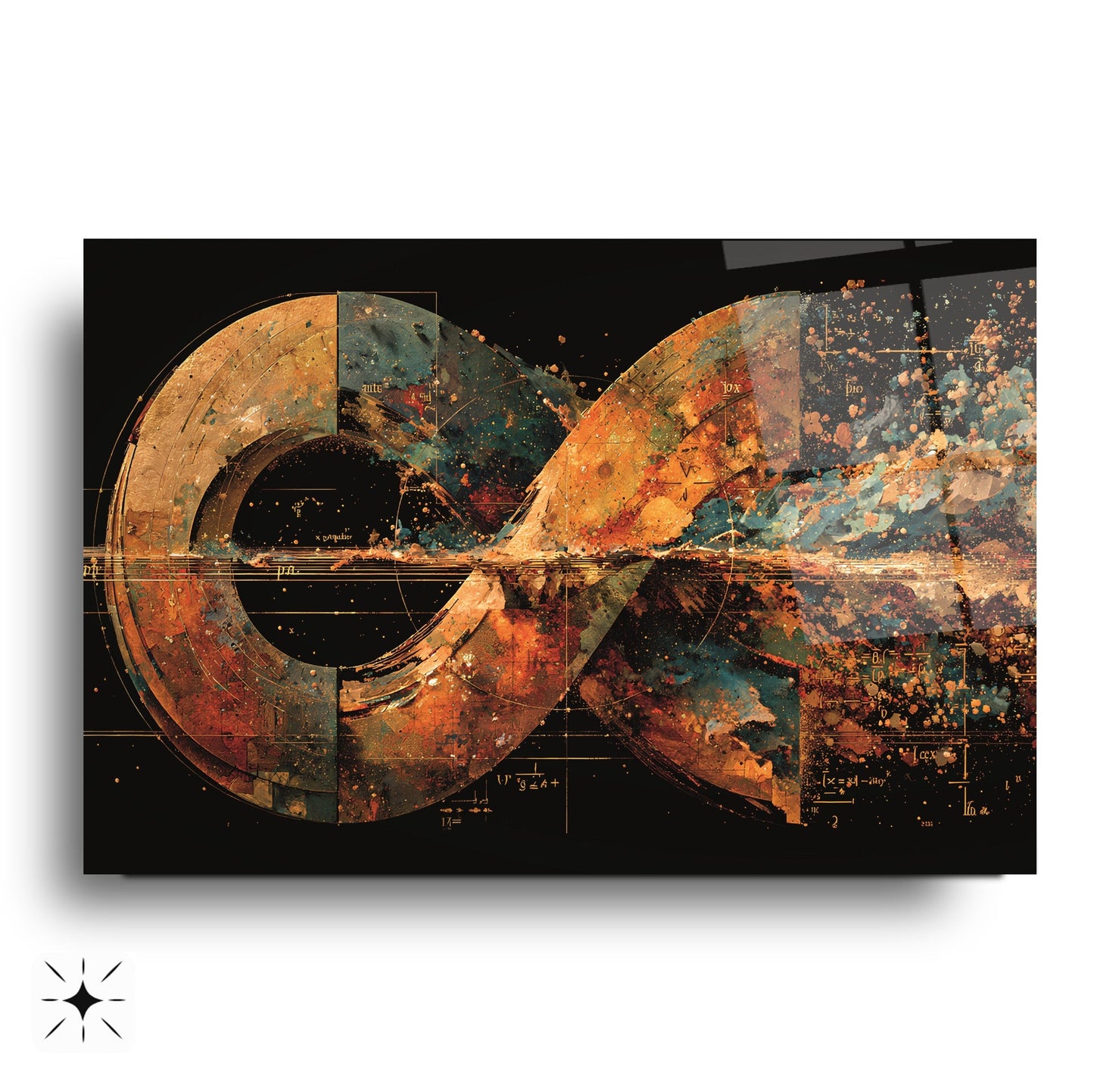 Soyut Sonsuzluk İşareti Cam Tablo