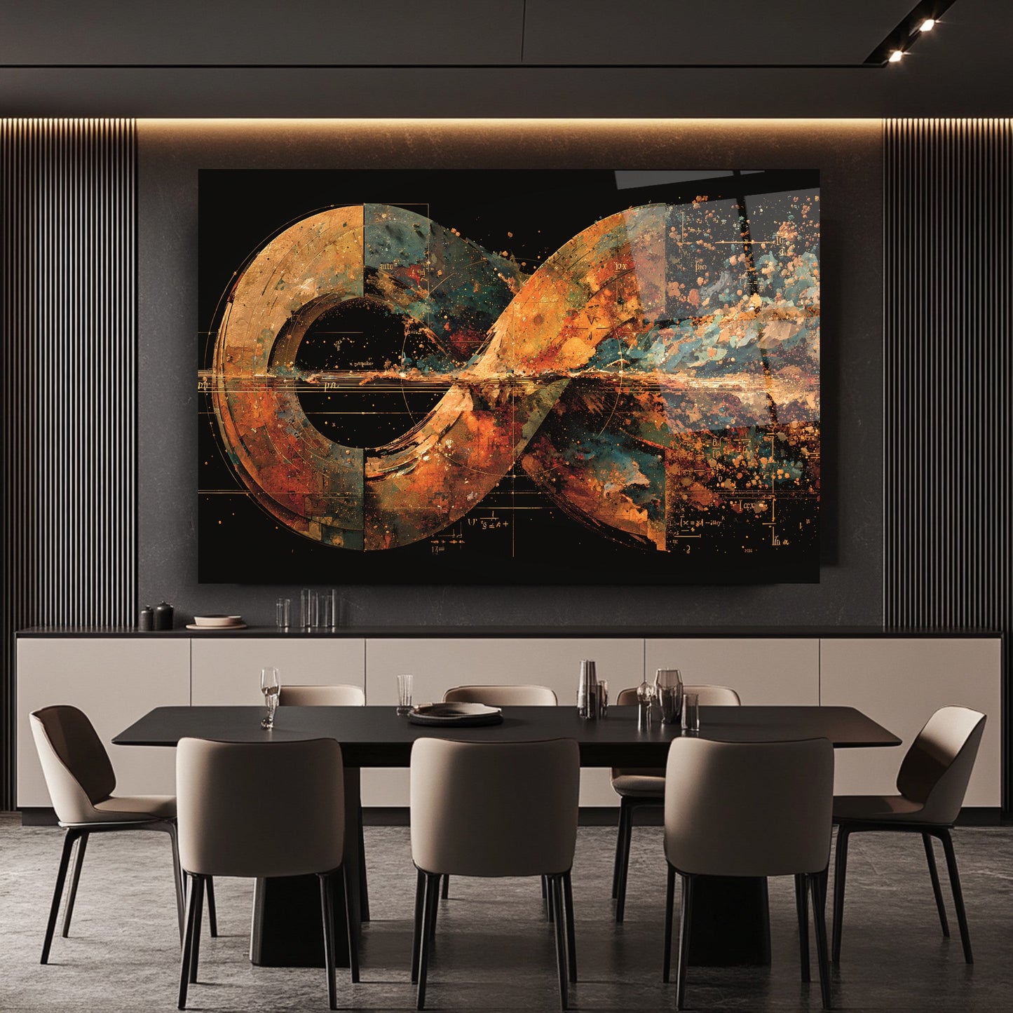 Soyut Sonsuzluk İşareti Cam Tablo