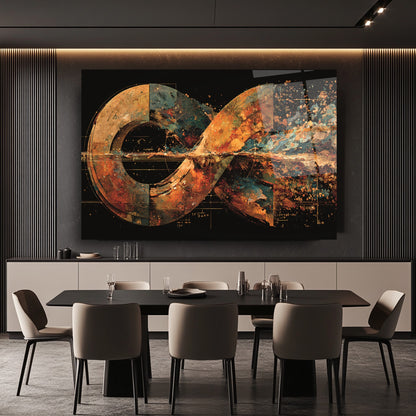 Soyut Sonsuzluk İşareti Cam Tablo