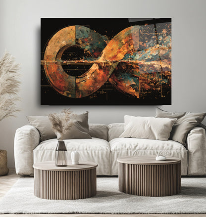 Soyut Sonsuzluk İşareti Cam Tablo