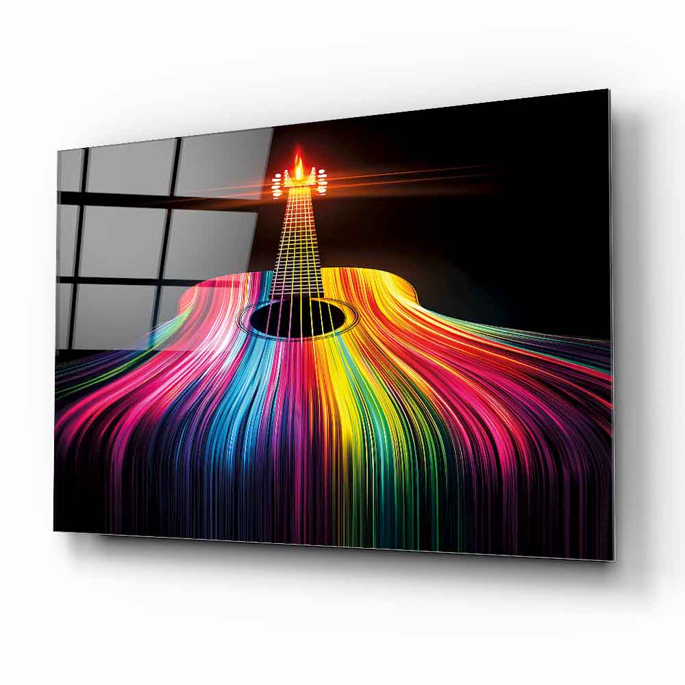Renkli Gitar Cam Tablo
