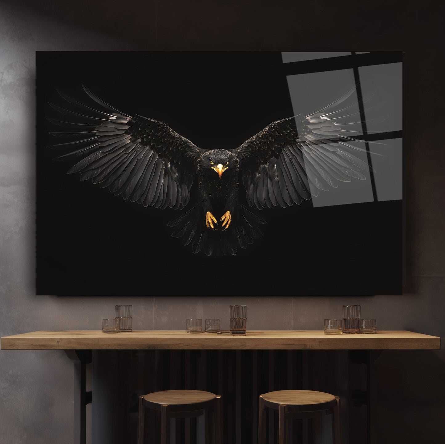 Kara Kartal Cam Tablo