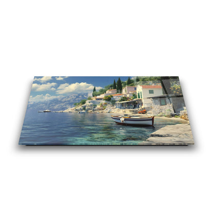 Deniz ve Sandal Manzarası Cam Tablo