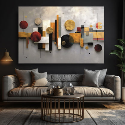 Geometrik Renkli Soyut Cam Tablo