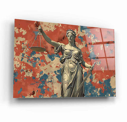 Themis Adalet Heykeli Cam Tablo