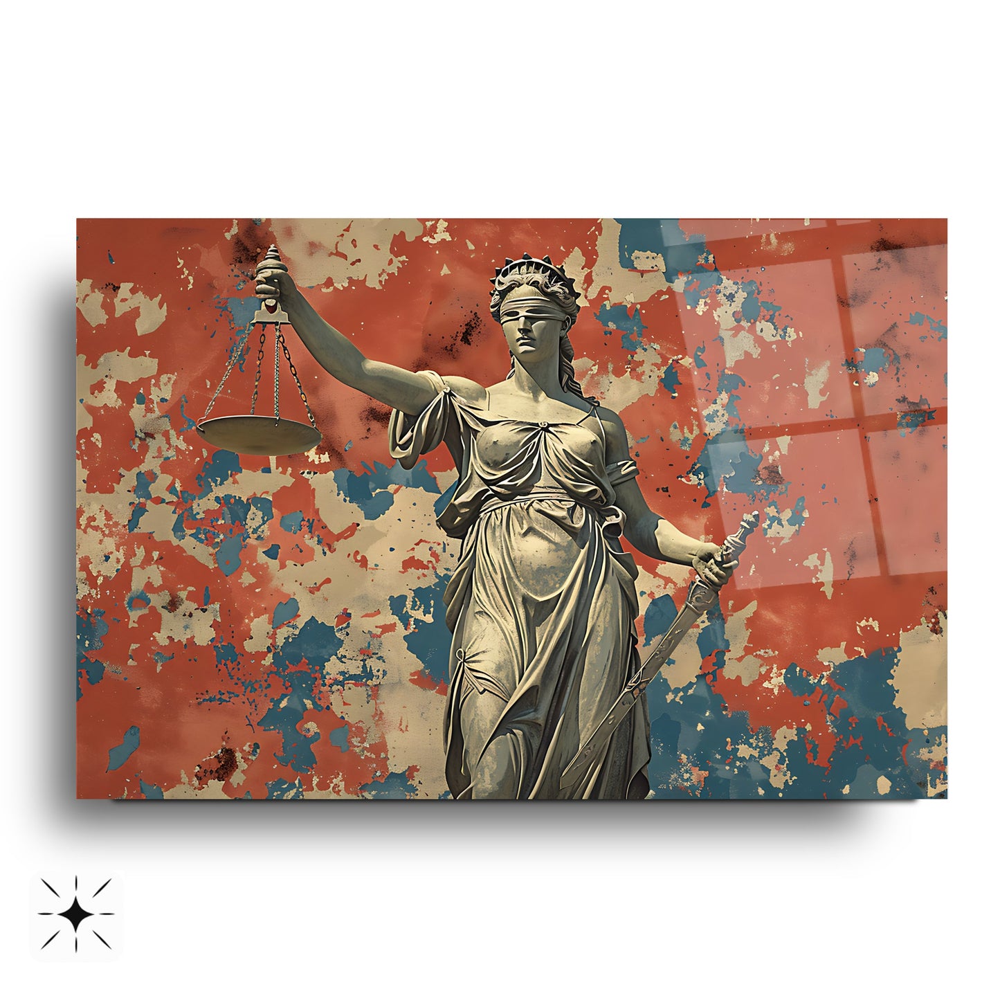 Themis Adalet Heykeli Cam Tablo