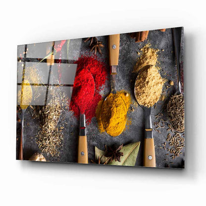 Renkli Baharatlar Cam Tablo