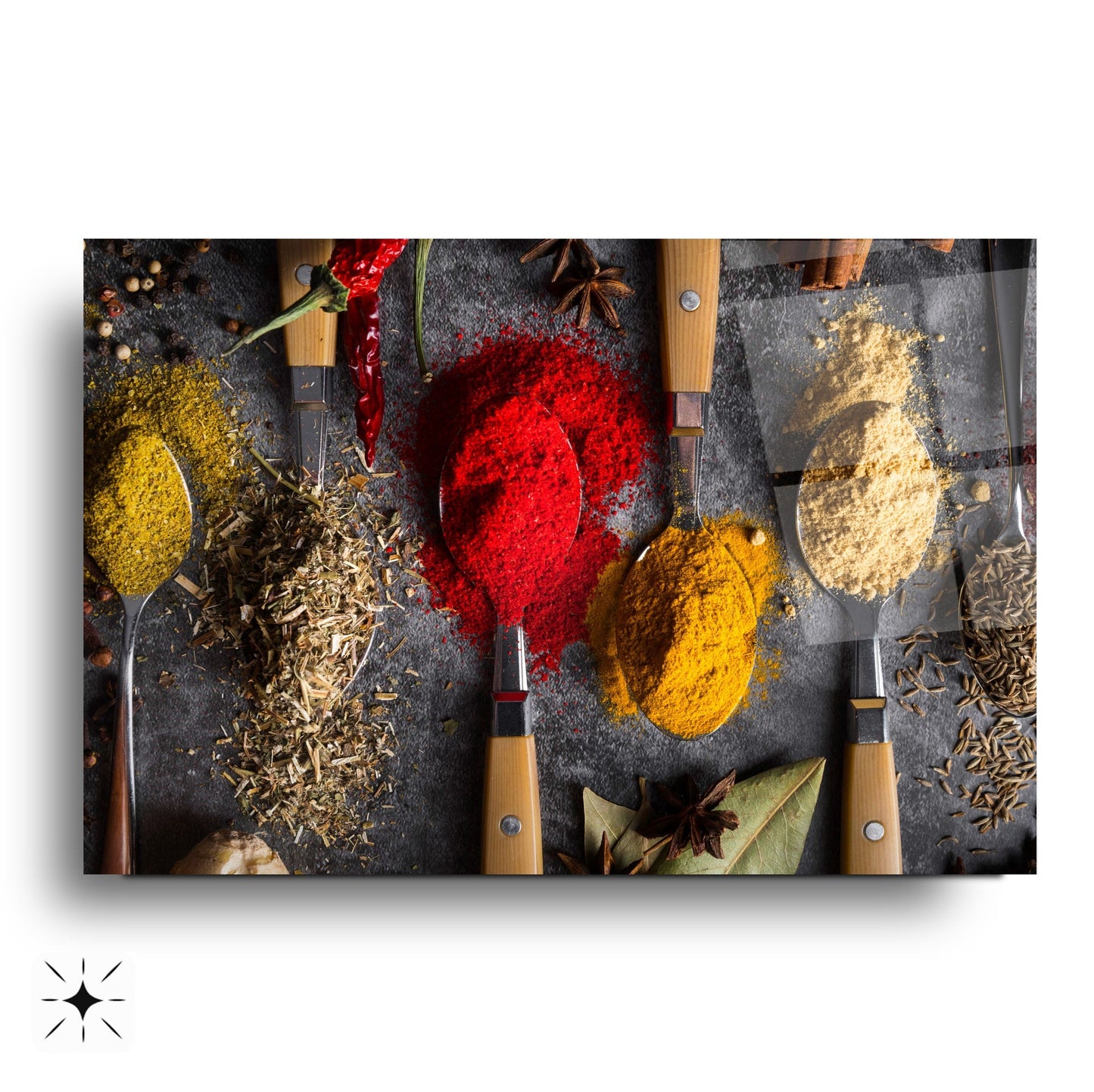 Renkli Baharatlar Cam Tablo