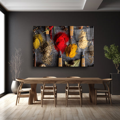 Renkli Baharatlar Cam Tablo