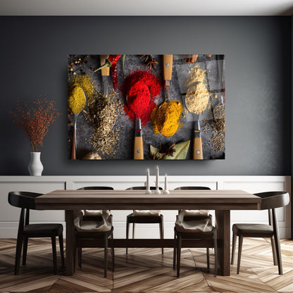 Renkli Baharatlar Cam Tablo