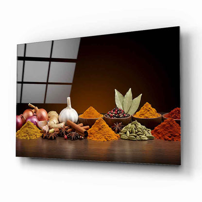 Renkli Baharatlar Cam Tablo