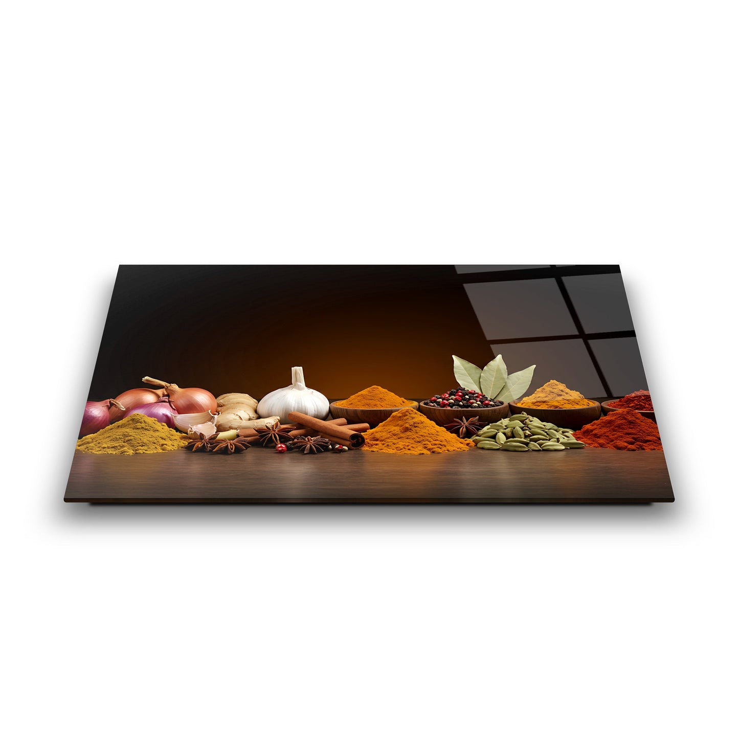 Renkli Baharatlar Cam Tablo