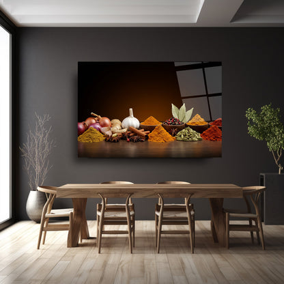 Renkli Baharatlar Cam Tablo