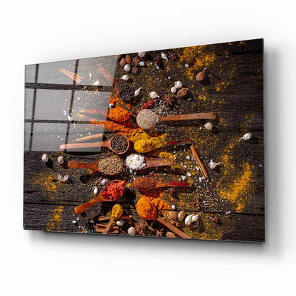 Renkli Baharatlar Cam Tablo