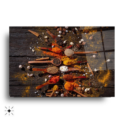 Renkli Baharatlar Cam Tablo