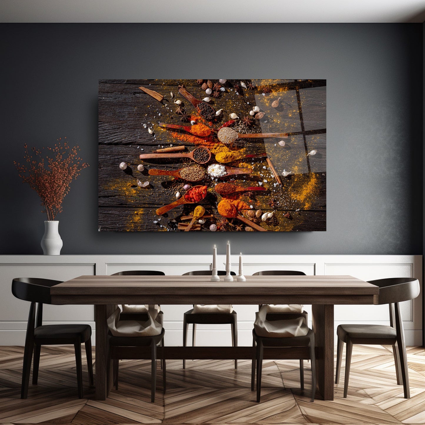 Renkli Baharatlar Cam Tablo