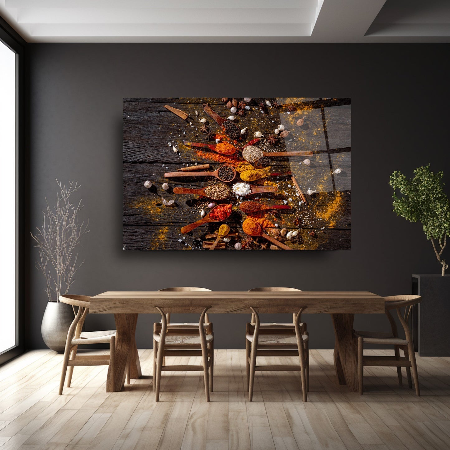 Renkli Baharatlar Cam Tablo