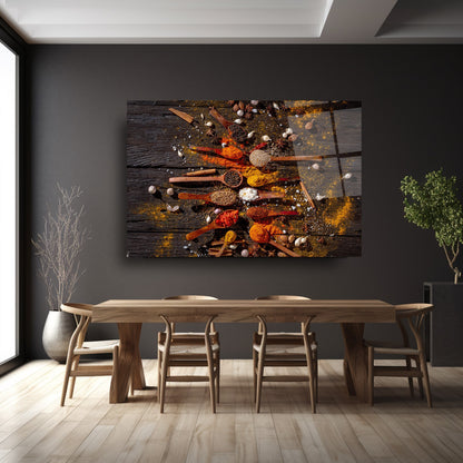 Renkli Baharatlar Cam Tablo