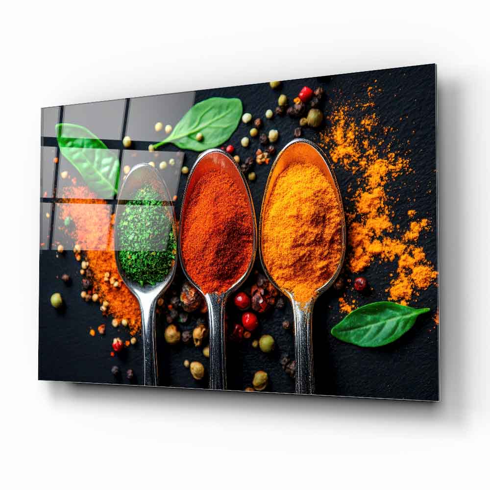 Renkli Baharatlar Cam Tablo