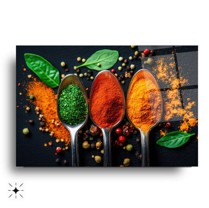 Renkli Baharatlar Cam Tablo