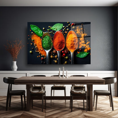 Renkli Baharatlar Cam Tablo