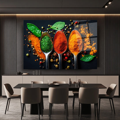 Renkli Baharatlar Cam Tablo