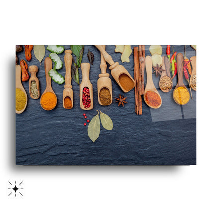 Renkli Baharatlar Cam Tablo