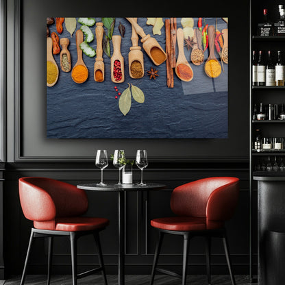 Renkli Baharatlar Cam Tablo