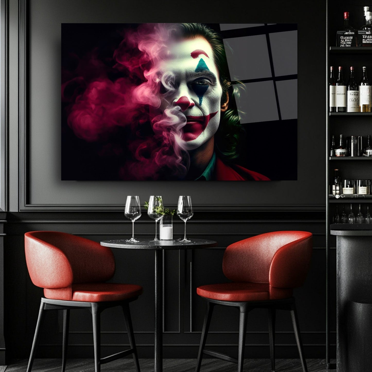 Neon Dumanlı Joker Cam Tablo