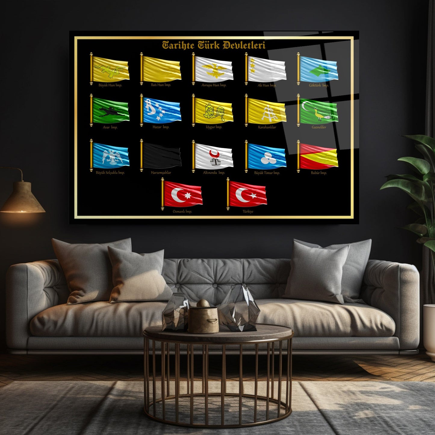 Tarihte Türk Devletleri Cam Tablo